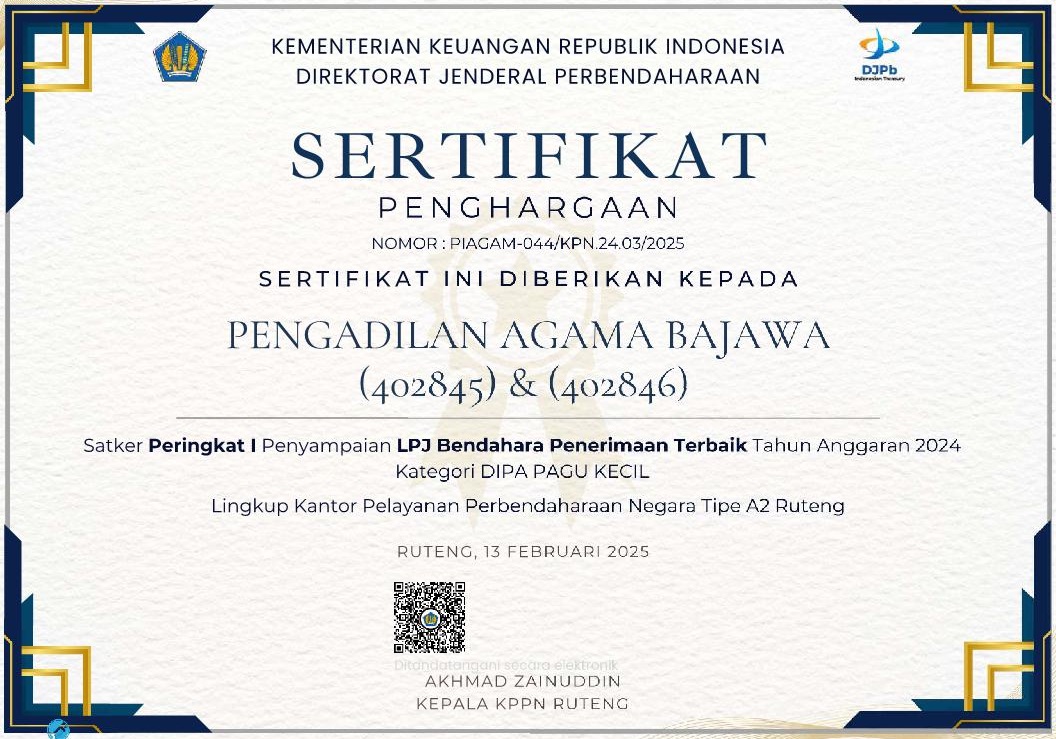 Peringkat I Penyampaian LPJ Bendahara Penerimaan trw 1 2026